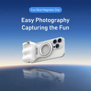 TELESIN Fun Shot Magnetic Grip with Wireless Shutter DSLR-Style Handle for iPhone & Android 1/4" Screw Ergonomic Design Perfect for Vlogging Selfies and Steady Shots Compatible with iPhone 17 Easy Photography Capturing the Fun