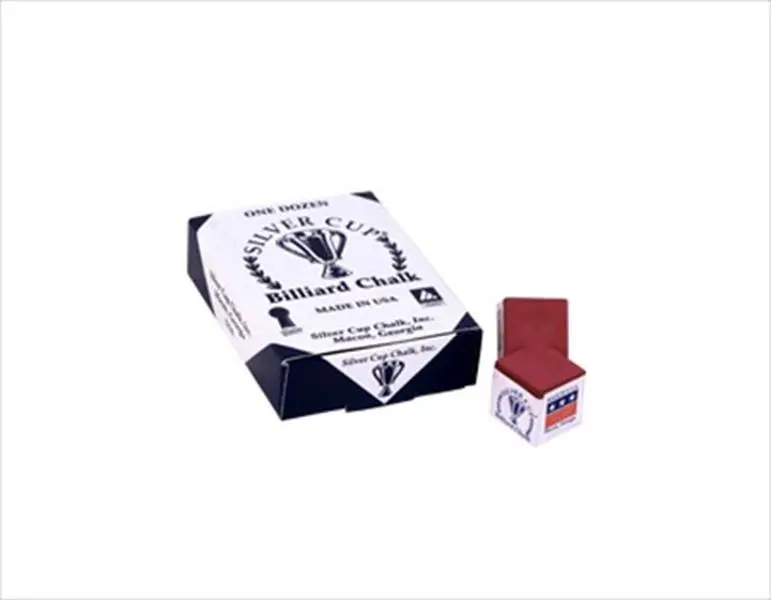 212 MAIN Silver Cup Billiards Chalk, 12 Packs of 12-Piece Burgundy Billiards Accessories