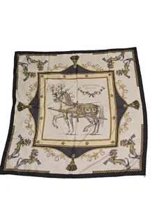 Pre-owned Hermes White 100% Silk Scarf