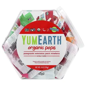 YumEarth Organic Pops, Pomegranate, Watermelon, Peach, Strawberry, 6 oz (170 g)