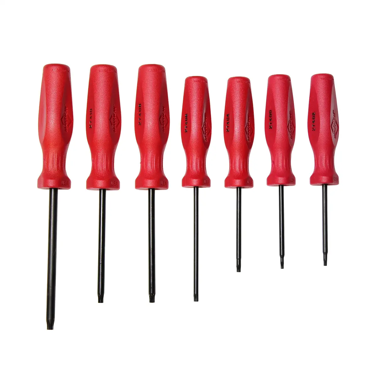 Mayhew MAY27031T 7-Piece Torx Precision Screwdriver Set - High Alloy Steel Torx Tips, Custom Heat-Treat, Tri-Lobular Grip Hand Tool for Hardware Repairs