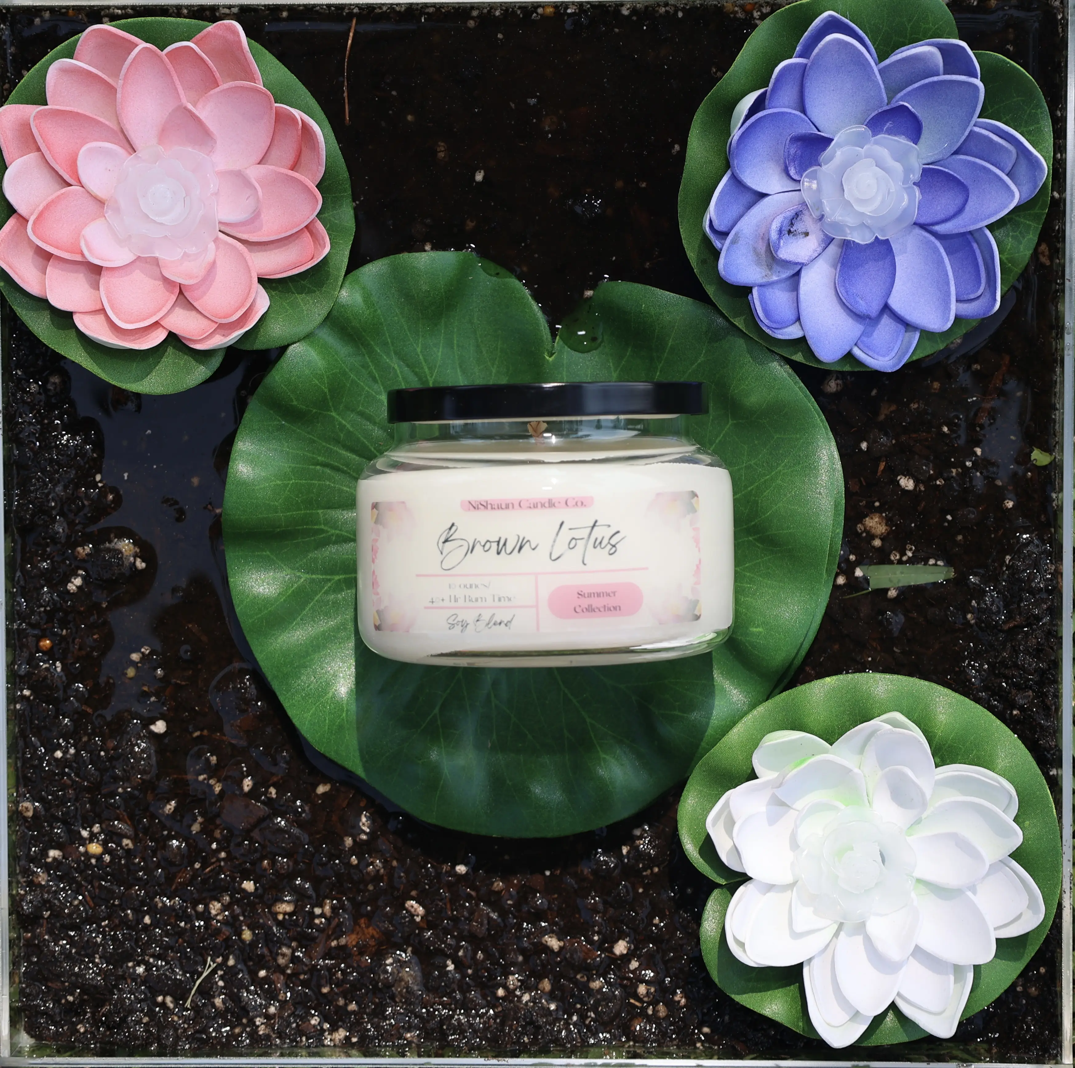 Brown Lotus Candle