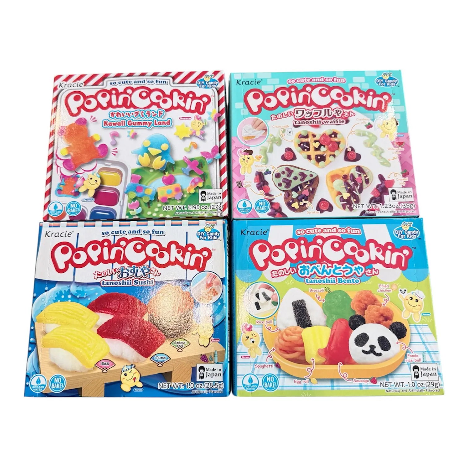 Kracie popin cookin tanoshii Bento Gummy land Sushi Waffle bundle 4 boxes