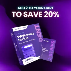 DRDENT Purple Oral Teeth Whitening Strips 21 Whitening Sessions, Non-Sensitive Formula, Peroxide-Free
