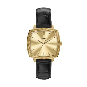 Fossil Unisex Nick Jonas x Fossil Machine Luxe Three-Hand Black Croco Leather Watch