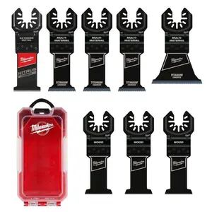 Milwaukee Oscillating Multi-Tool Blade Set 8-Piece with Extreme Multi-Material & Titanium Charged Blades for Versatile Cutting