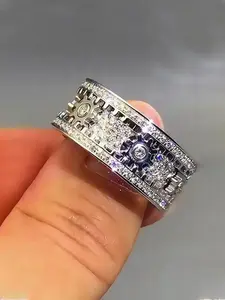 Rhinestone Decorated Ring, Statement Ring, Fashionable Jewelry for Women & Men, Trendy All-match & Exquisite Jewelry for Birthday Gift