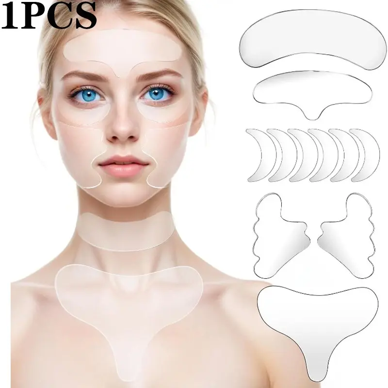 Reusable Silicone Wrinkle Patches, 11-Piece Set for Face, Neck, Chest, Forehead, Under Eye, Nasolabial Folds, Anti-Wrinkle Treatment Daily