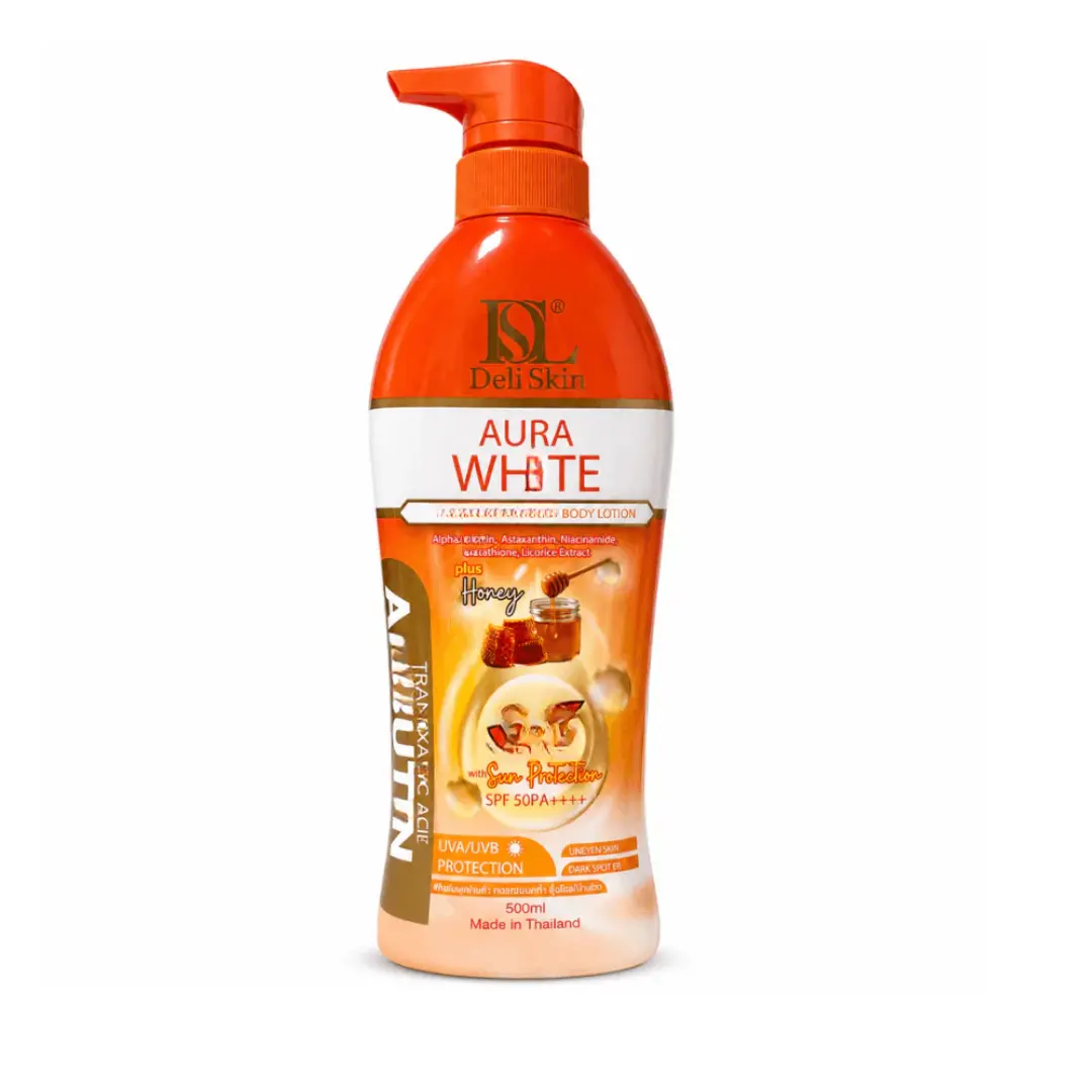 Deli Skin Aura Body Lotion 500ml - Honey, Niacinamide & SPF50 Daily Moisturizer