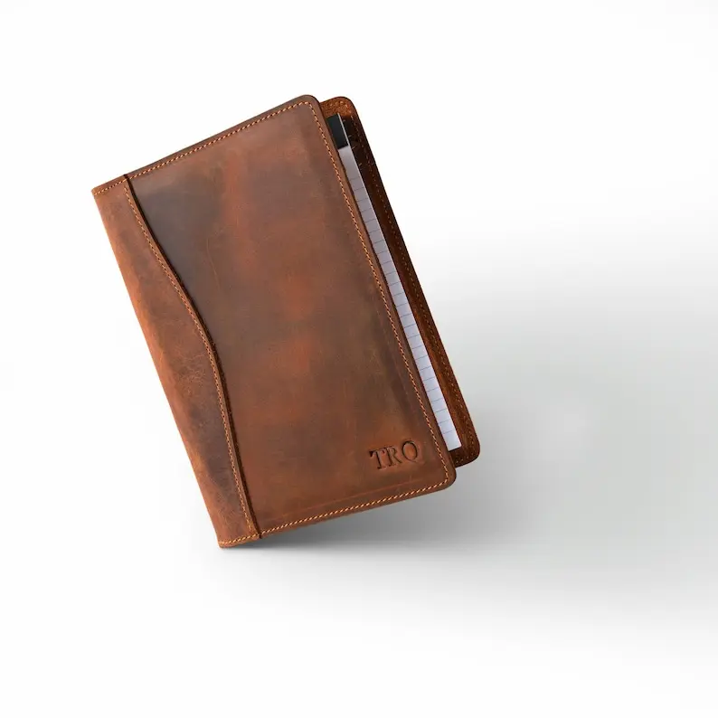 PERSONALIZED Leather Jr Legal Padfolio, Monogrammed Leather Portfolio Cover Custom Corporate