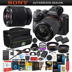 Sony Alpha a7 III Mirrorless 4K Camera with 28-70mm Lens, Creator Kit Bundle, Deco Gear Case, 2 Batteries, & Accessories Bundle