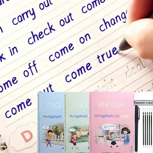 Chinese Calligraphy Practice Paper, Intermediate High School Pinyin Version, English Edition, Hengshui Style Groove Design, Workbook