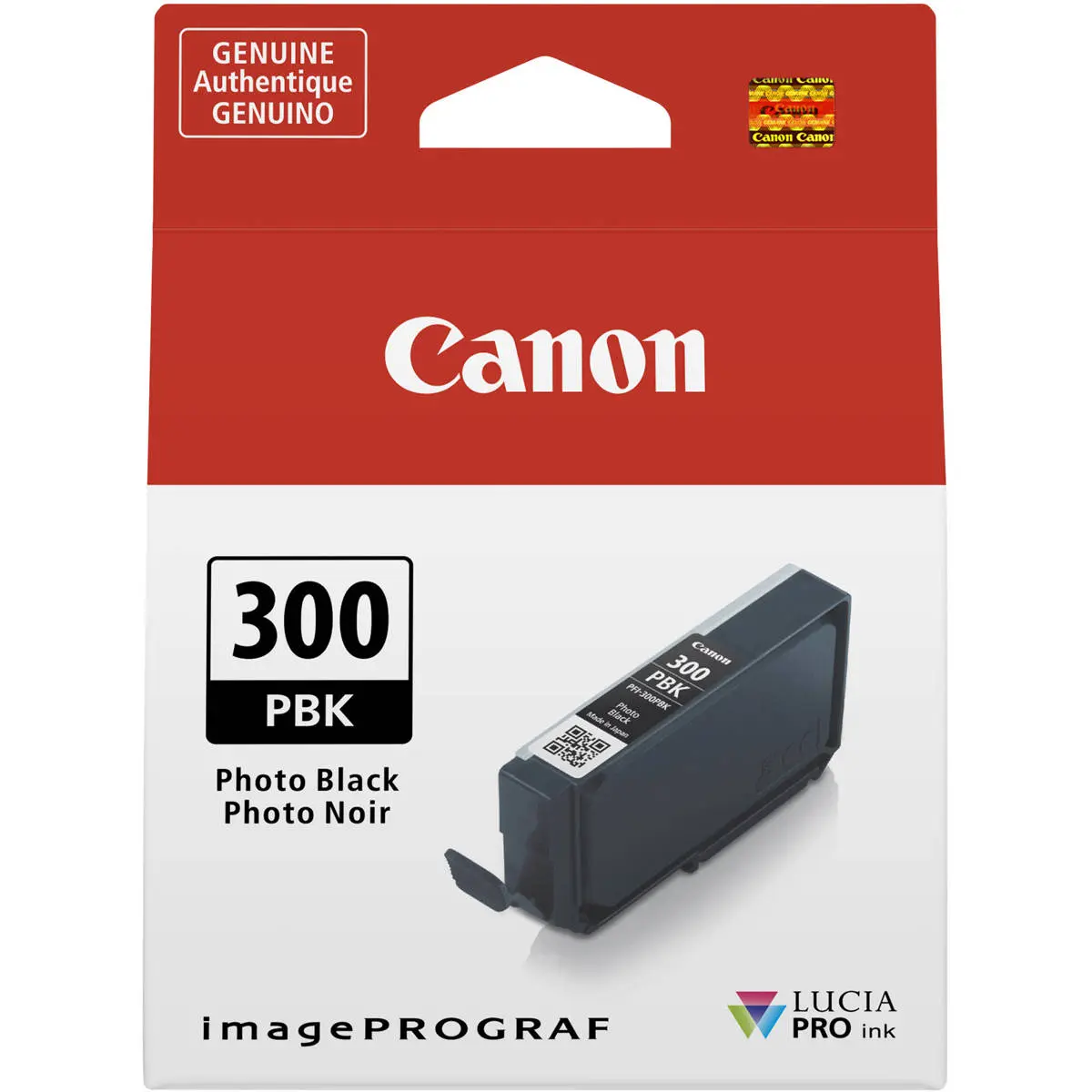 Canon PFI-300 14.4ml Pigment Ink Tank for imagePROGRAF PRO-300 Printer, Photo Black