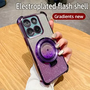 Premium Glitter-Quartz Electroplated Glitter Phone Case with Flowing Sand Stand, Anti-Drop Fashion Design 2026 New Model, Compatible with MOTO Edge 40, 50, 60, 70, Fusion, Neo, Pro, Ultra, Stylus, Play, 2025, E13/E14//G10/G64//G04s/G05/G13/G14/G24 Power/G