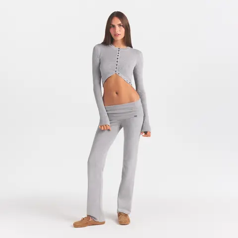 SKIMS ESSENTIAL KNIT ROUNDED CROPPED CARDIGAN