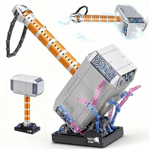 975pcs Cool Hammer Building Blocks, Movie Theme Collectible Moc, Classic Design, Mini Architecture Bricks, Kids Gift, Boy Set, Diy Model Kit