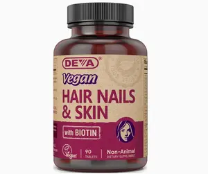 DEVA Vegan Hair, Nails & Skin Vitamins & Minerals with Biotin, Supplement, 90 Tablets