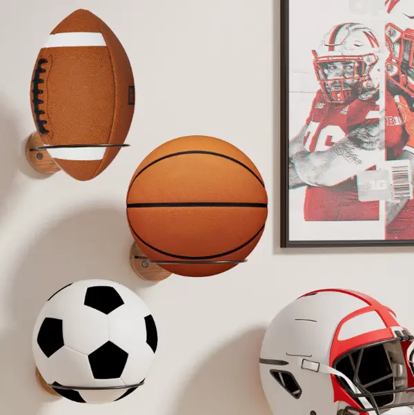 Multifunctional Basketball Storage Rack: Creative Home Indoor Punch-Free Foldable Wall-Mounted Holder for Basketballs & Footballs