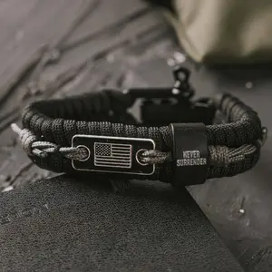 Never Surrender Barbed Wire Paracord Bracelet TT: Helps Pair Veterans With A Service Dog Or Shelter Dog