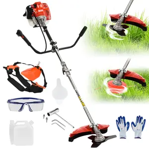 Gas Weed Eater 52cc 2-Stroke Multi-Functional Petrol Hedge Trimmer with Sharp Blade Anti-Vibration System for Grass Brush Cutting 2.2KW Engine 8500rpm