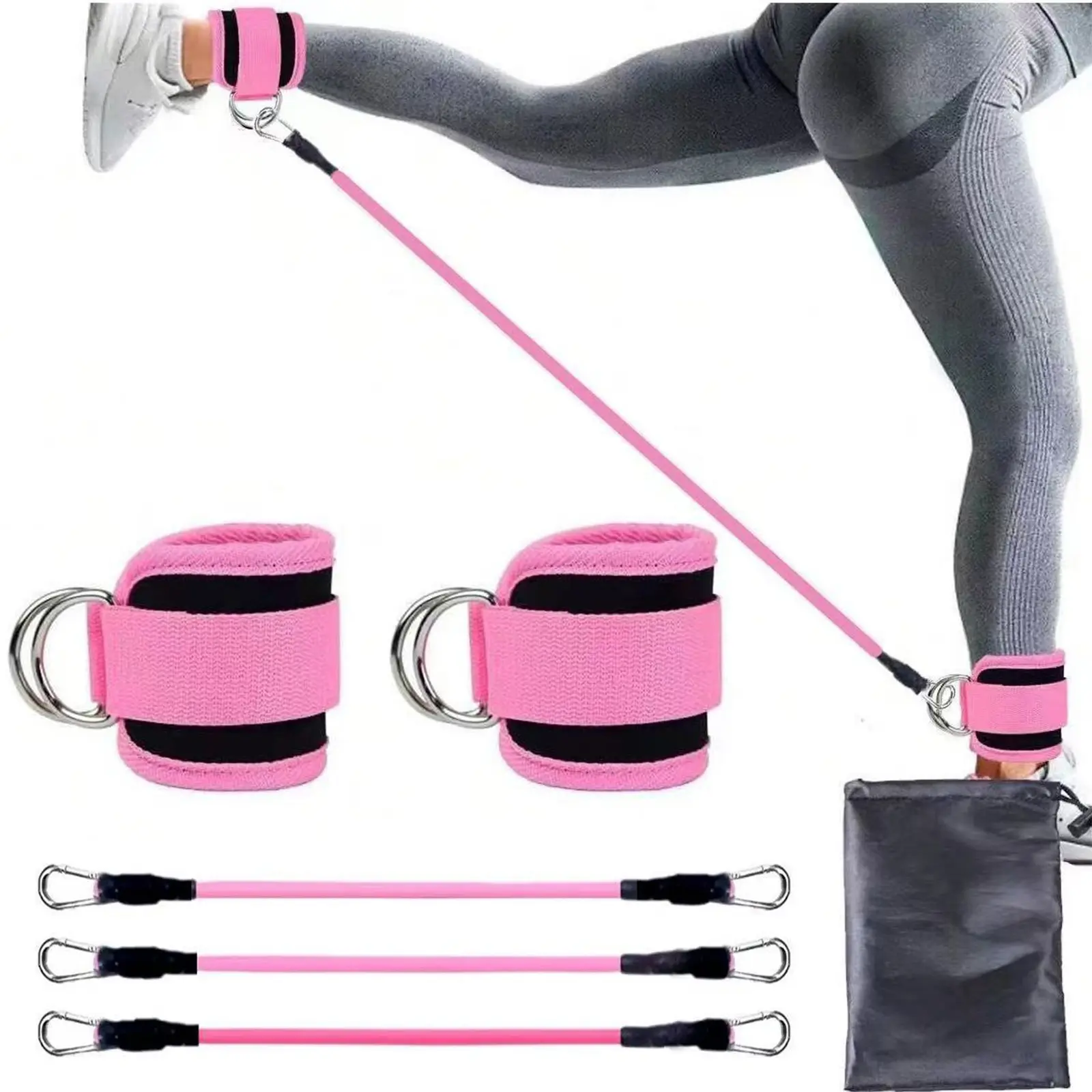 Multifunctional Pilates Bar Kit with Adjustable Tension Elastic Bands - Strength Training Equipment for Home, Outdoor Arm & Full Body Workouts