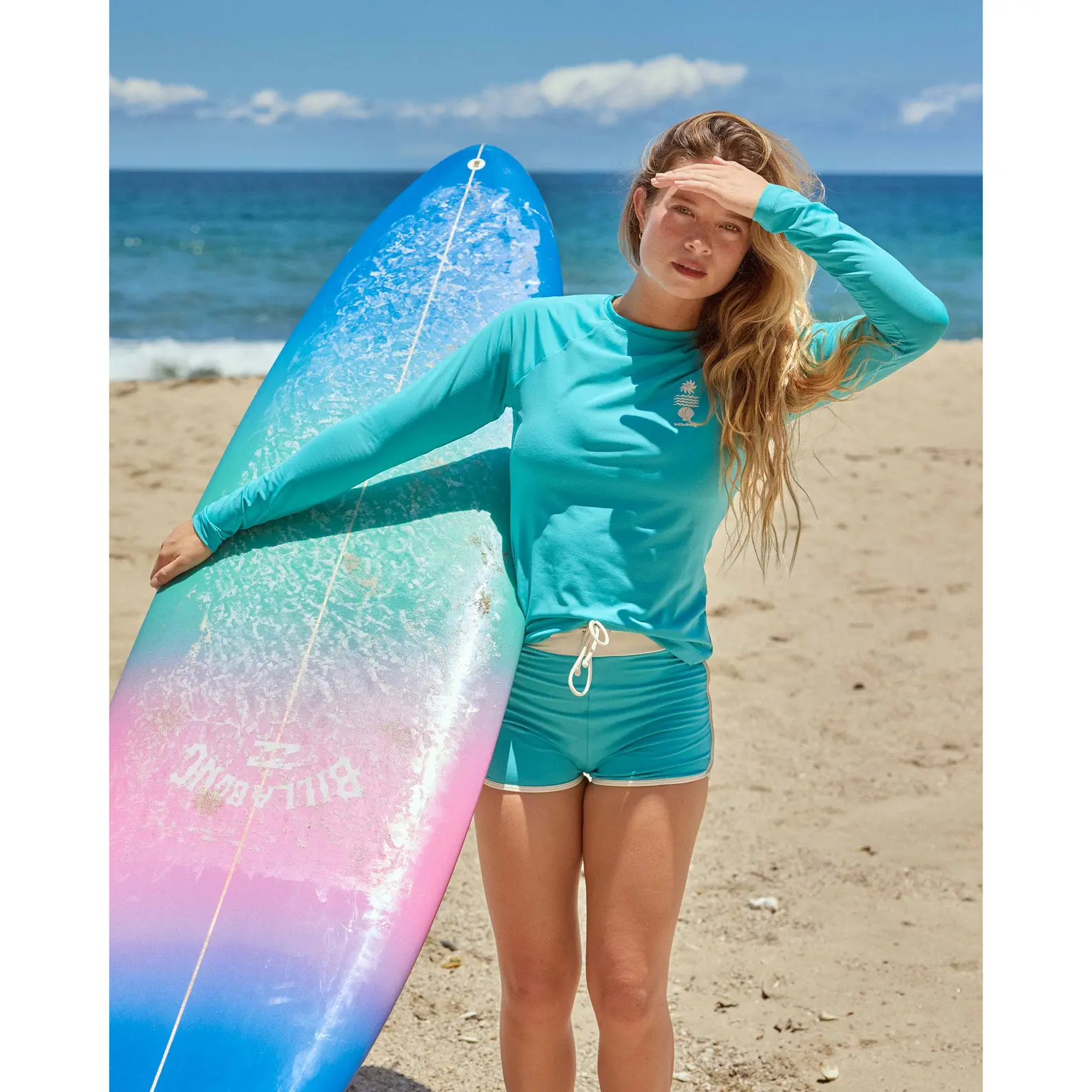 BILLABONG Women's Sol Searcher 50 UPF Long Sleeve Rashguard, Graphic Print, Layering