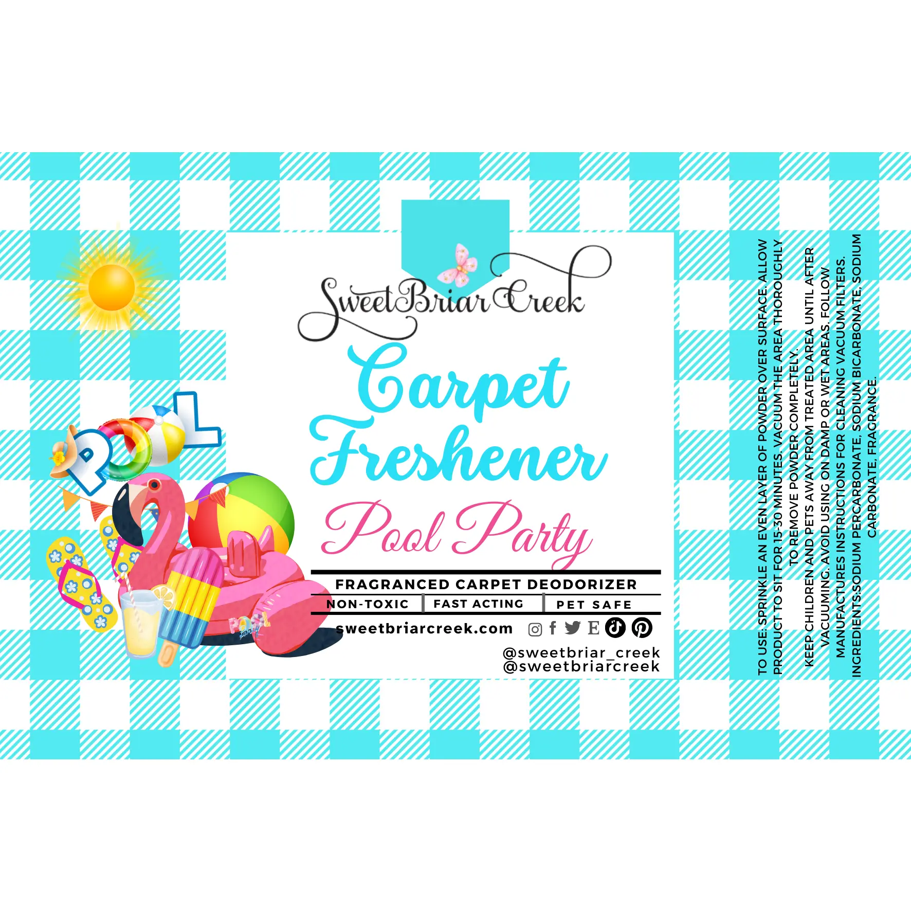 Pool Party Carpet Freshener Powder - Versatile Carpet Freshening Powder for Home and Outdoor Use