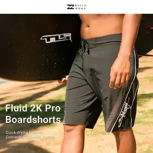 BILLABONG Men's Fluid 2K Pro Boardshorts, Y2K Styling Quick Dry Swim Board Shorts, Concealed Zip-entry Pocket