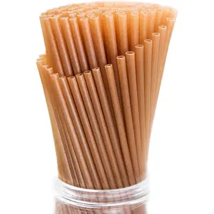 100 pcs Sugarcane Straws, 8 In Sturdy, Biodegradable, Plastic-Free, Eco-Friendly, Compostable Smoothie Drinking Straws for Home, Restaurant, Beach Parties, Non-Foggy