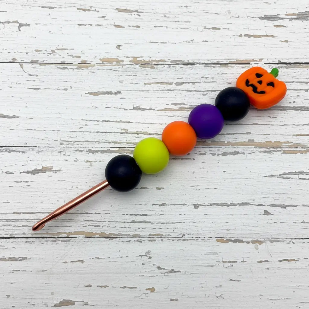 Orange jack-o’-lantern Crochet Hook