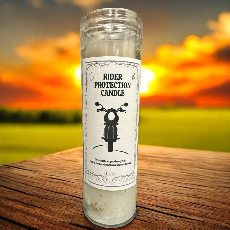 Motorcycle Protection Candle | Safe Travel & Road Blessing | 7 Day Spiritual Protection Candle for Riders & Travel Safety