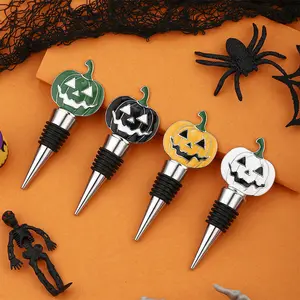 Festive Wine Stoppers Set - Pumpkin-shaped Stopper for Wine Beer Champagne Prosecco - Christmas-themed Designs - Reusable & Ideal for Festive Occasions