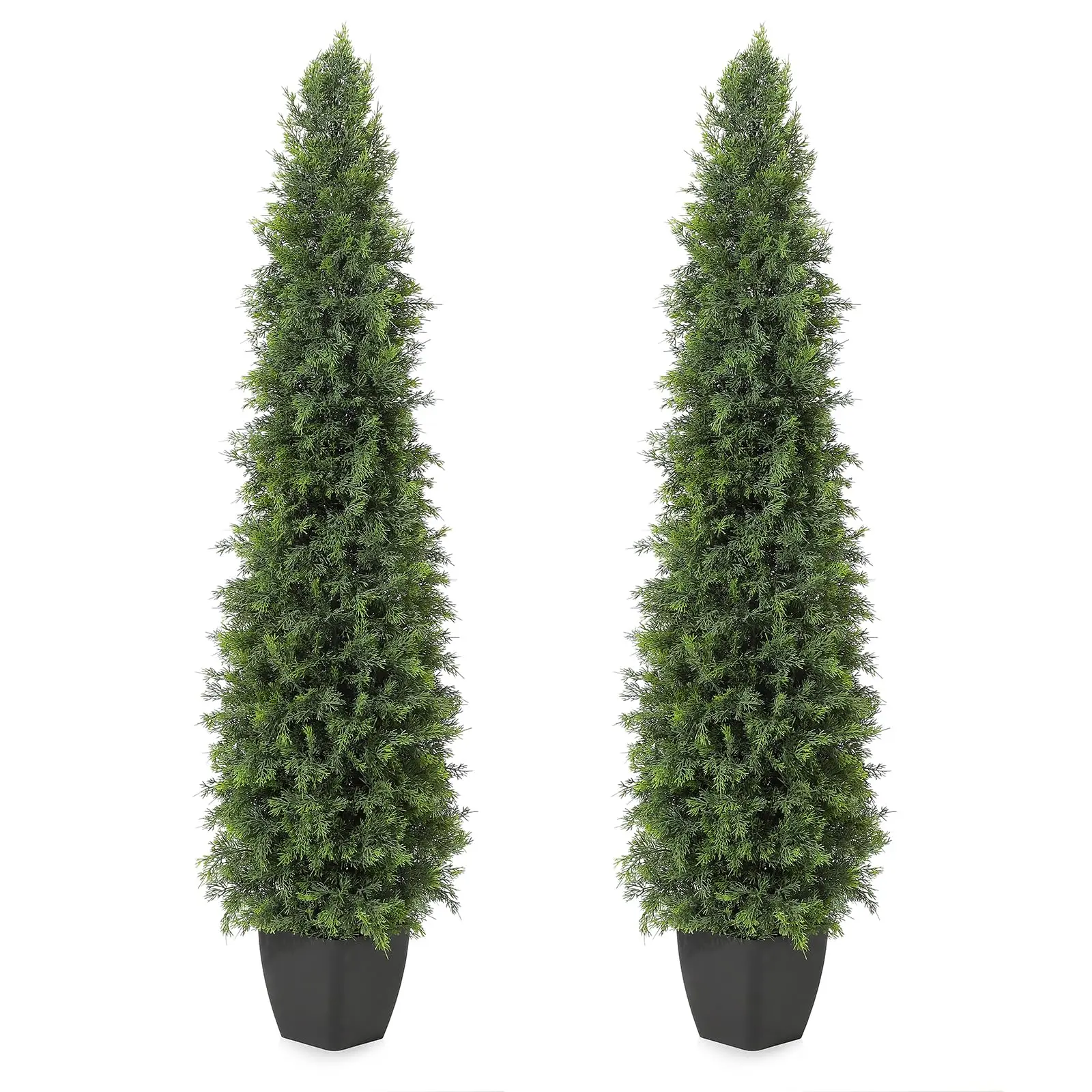 【GARVEE】Artificial Topiary Trees in 3FT and 5FT Sizes, UV Resistant, Potted Cedar Shrubs Suitable for Indoor and Outdoor Decoration, Durable and Lifelike Bushes for Home and Garden