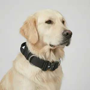 Rugged Tactical Dog Collar with Control Handle, Heavy Duty No Pull K9 Training Gear for Large Breeds