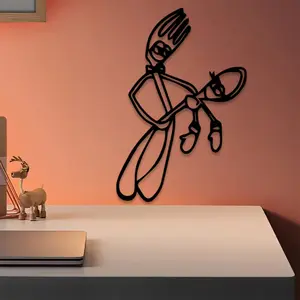 1pc Minimalist Spoon and Fork Metal Wall Art, Minimalist Spoon and Fork Statue Mural, Perfect for Kitchen, Dining Room, Home Decor, New Year Decor, Ideal Gift for Chefs and Home Cooks Halloween Christmas decorations