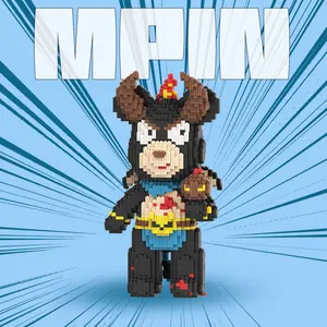 3800 Pieces Creative Bear Building Block Sets, 34cm High Final Boss Bear Toy, Unisex Gift for Boys & Girls, Home Decor Decoration, Building Blocks Set