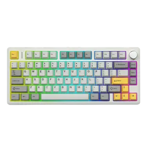 EPOMAKER TH80 V2 75% Wireless Mechanical Gaming Keyboard 8000mAh & 2.4G/BT Hot-Swap PBT Keycap Mac Modifier RGB Backlit & Side Light Programmable Keys & Knob Creamy Keyboard for Mac/PC