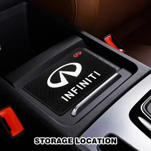 1 PC Infiniti Car Dashboard Non-Slip Mat, Badge Logo Design, Durable Washable, Soft Foldable, Fits Multiple Models, Realistic Interior Accessory