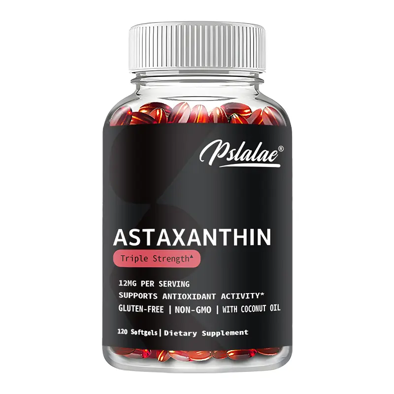 Pslalae - Astaxanthin Capsules 12mg - Promotes cardiovascular health, improves blood circulation, enhances energy, supports antioxidant activity - Gluten Free