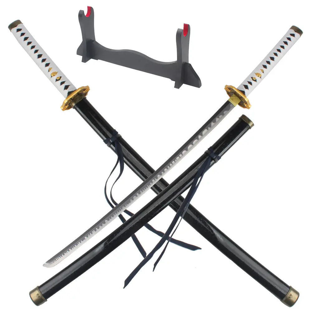 ELERVINO 41-in Real Devil May Cry Vergil 5 Yamato Samurai Katana - Plastic Anime Cosplay Sword, 3.1 lb, Wooden Holder Stand, 12+ Years, Collectibles Swords, Durability Use, Birthday Halloween Christmas New Year Gift, Decor