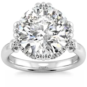 Certifed 5 1/2Ct Round Diamond Engagement Ring 14k Gold Lab Grown
