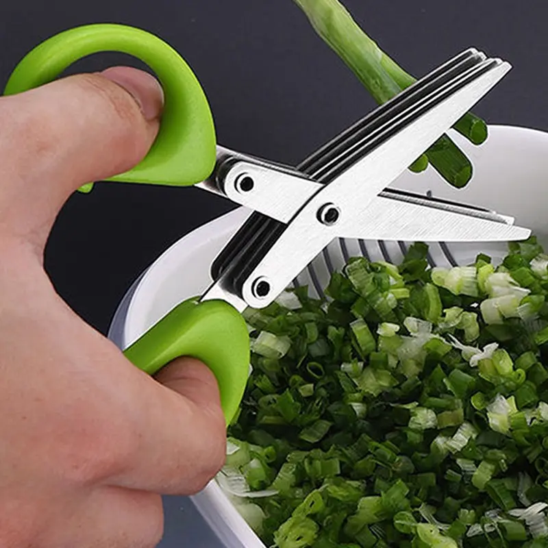 Stainless Steel Five-Layer Multi-Functional Cutting Spice Kitchen Scissors, Kitchen Shears, Kitchenware, Durable Stainless Steel Design, Ideal for Cooking & Food Prep