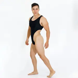 Men's Elastic Fitness Bodysuit Fabric Menswear Vest Asian Nylon Shapewear