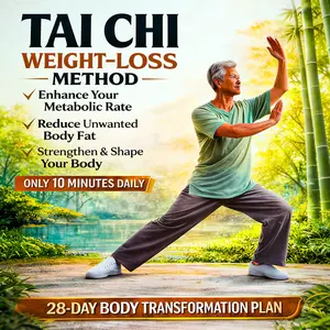 1pc 28-Day Tai Chi Fitness Plan Book, Low Intensity Exercise Guide, Strengthening Sculpture, Daily Notebook for Fitness Enthusiasts