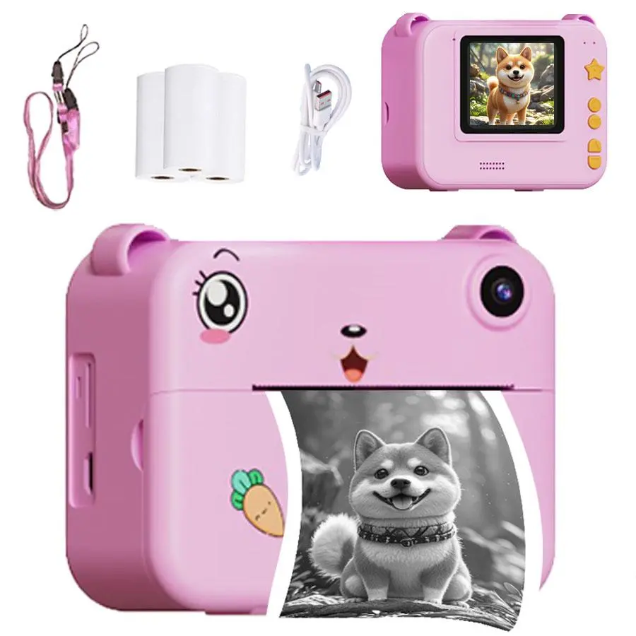 Cute R Model Camera Cute Cartoon Design Digital Camera, 1080P HD Instant Print Camera ...