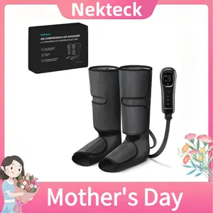 Nekteck Air Compression Leg Massager with 3 Massage Levels & Auto Shut Off Feature for Foot and Calf Comfort and Relaxation