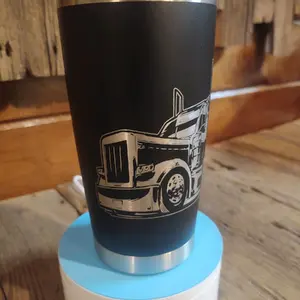 20-30oz Peterbilt Gear Jammer Tumbler with Lid, Many Design Options Available, Stainless Steel, Portable Drinkware, Personalized Laser Engraving, Stylish Design, Reusable - Flasks, Washable, Bottled Mug Beverage Cup