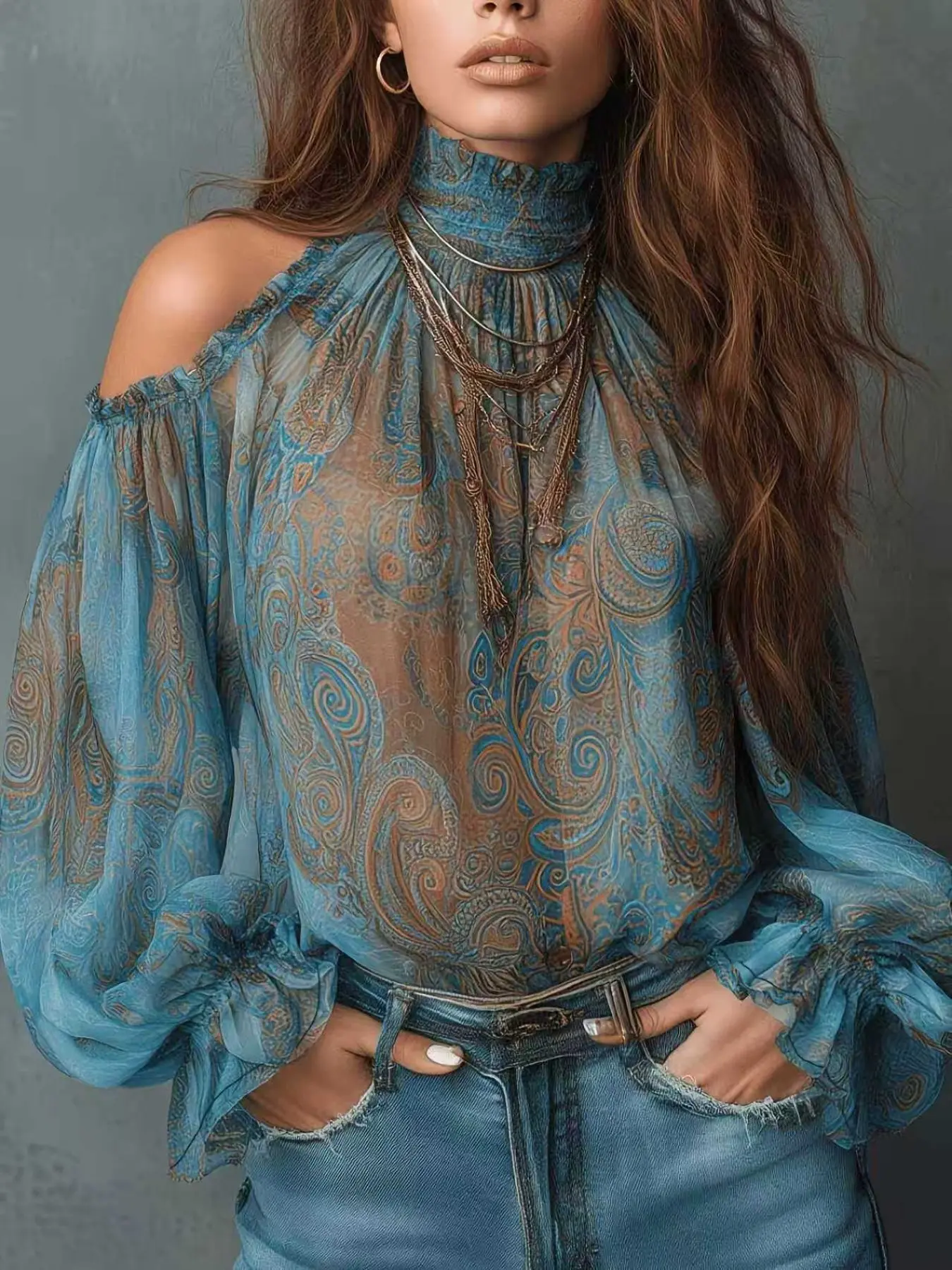 Plus Size Women's Comfy Classy Long Sleeve Blouse, Breathable Comfortable and Stylish Top for Everyday Wear