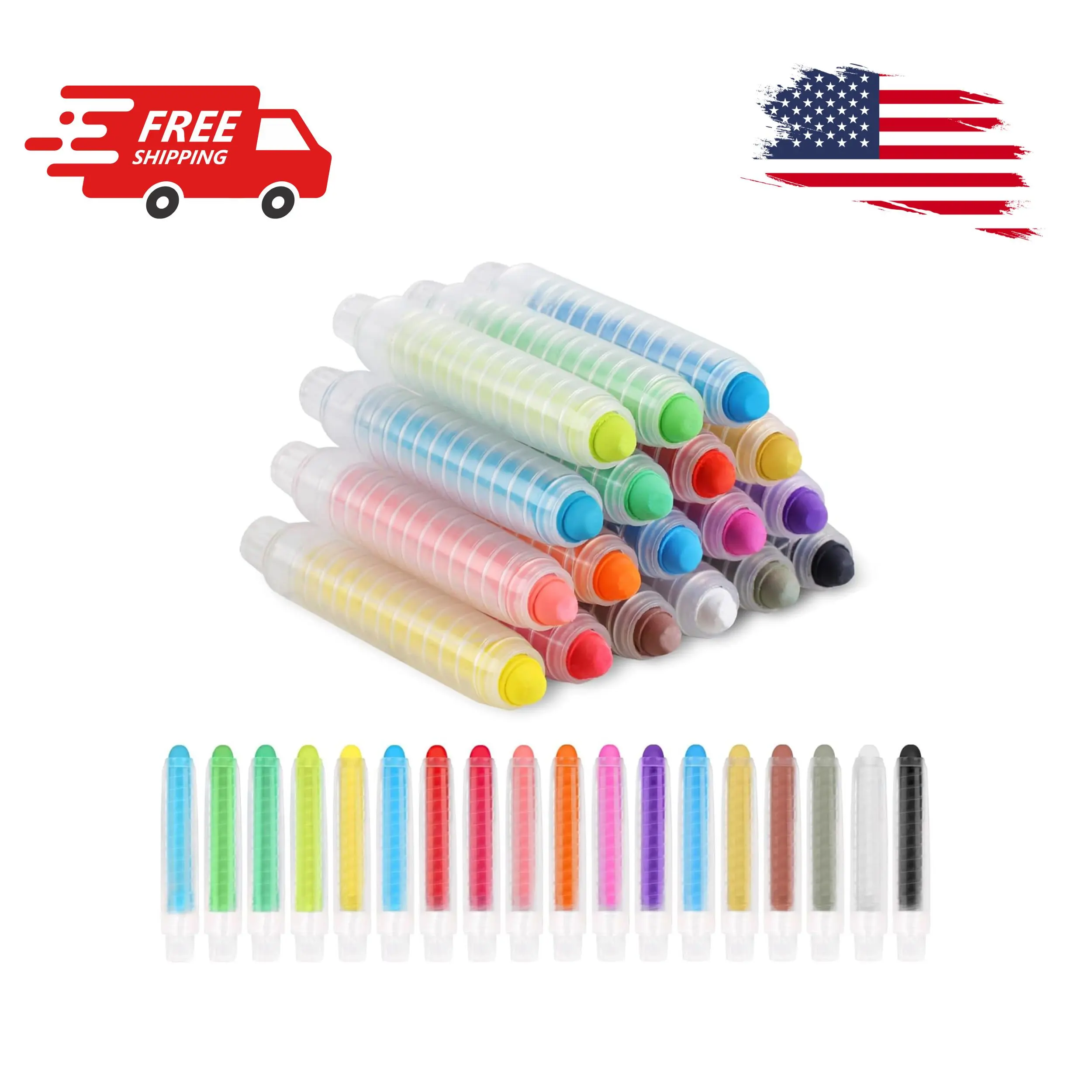 18 PCS Dustless Chalk for Kids with Pen Sleeve