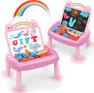 Unicorn Double-Sided Drawing Board,Reusable Writing Easel,Toddlers Unicorn Toys with Magnetic Letters and Numbers,Portable Preschool Learning and Educational Toys for 1-2 Year Old Toddler Girl Birthday Christmas Gifts